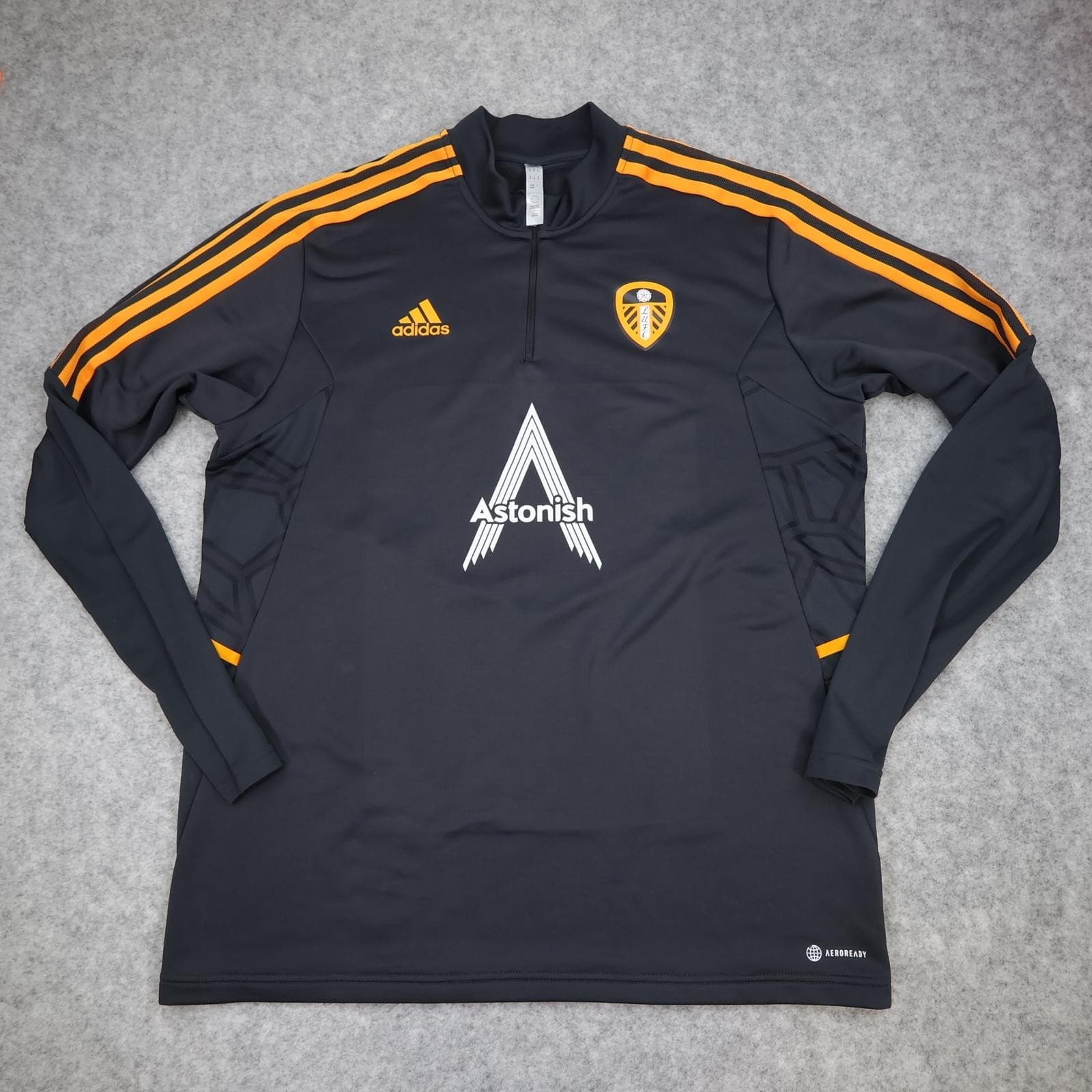 Leeds United Training Top Mens XL Black EPL Football Adidas Astonish 2022 2023