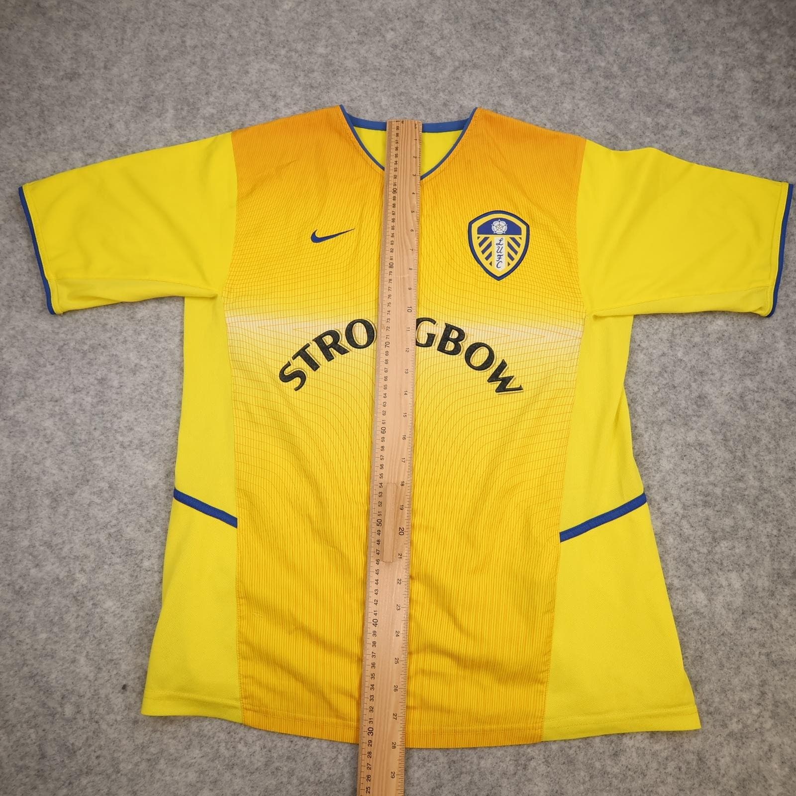 Vintage Leeds United Shirt Mens Medium Yellow Away 2000 2002 Nike Strongbow photo 13
