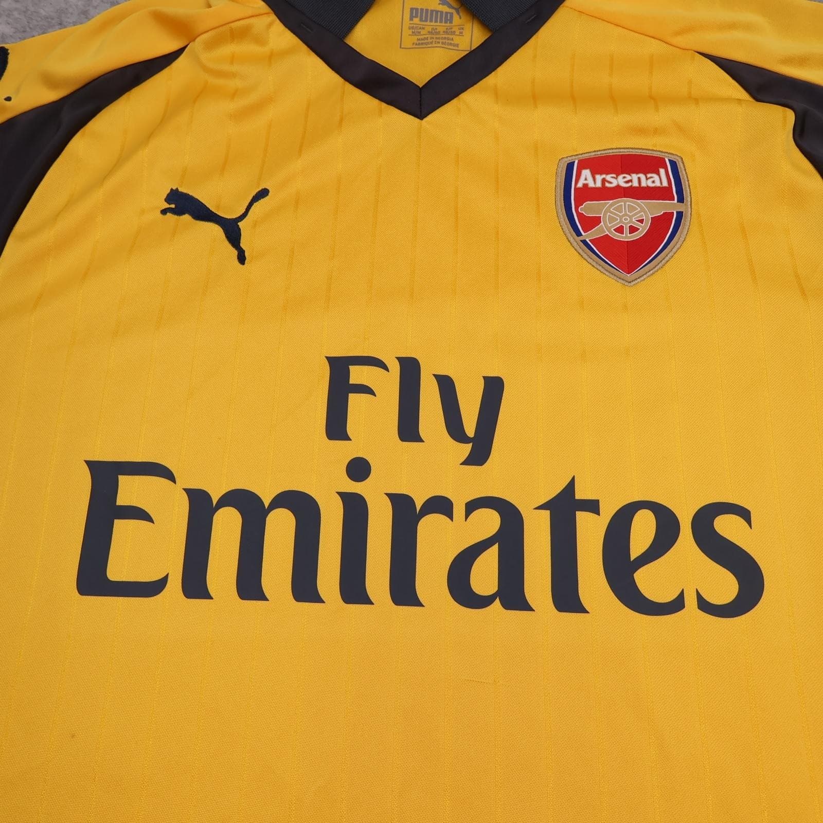 Arsenal Away Shirt Mens Medium Yellow 2016 2017 Football Puma Soccer Jersey photo 3