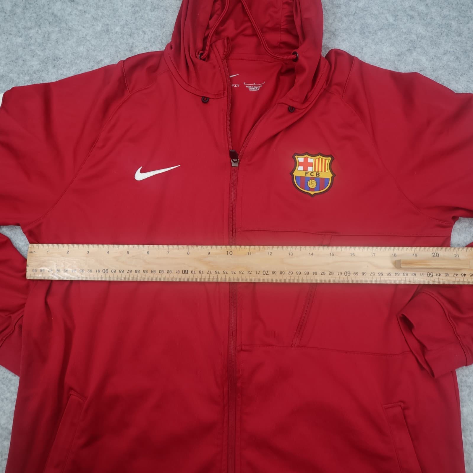 Barcelona Tracksuit Large Training Jacket Nike Hoody Mens Red 2021 2022 Zipped photo 8