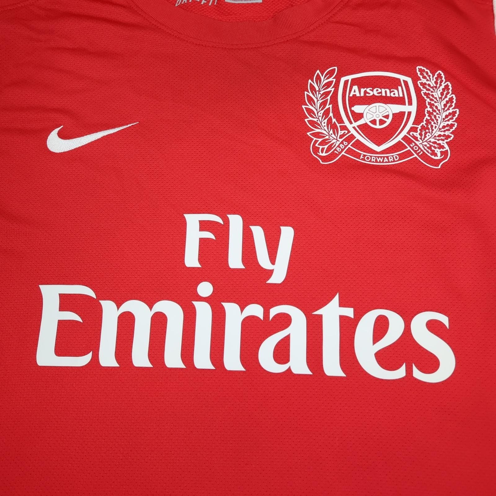 Arsenal Shirt Kids XL 13-15 Years Red Home 2011 2012 Nike Fly Soccer Jersey photo 3