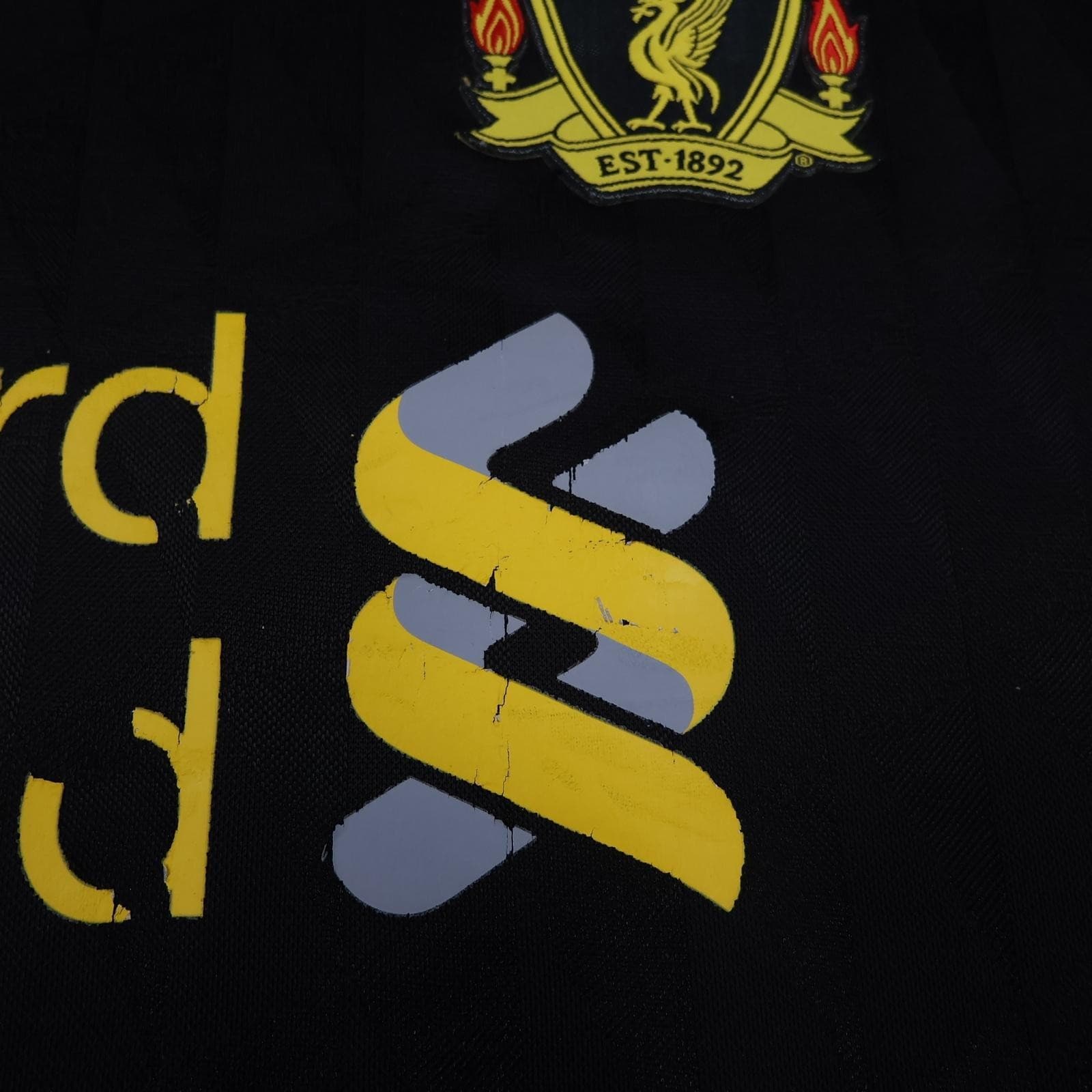 Liverpool Shirt Mens XL Black Away 2010 2011 Football Adidas Standard Chartered photo 7