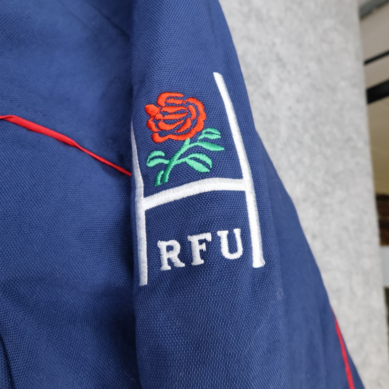 Vintage England Rugby Jacket Extra Large Navy Rain Coat Padded Nike 1998 photo 6