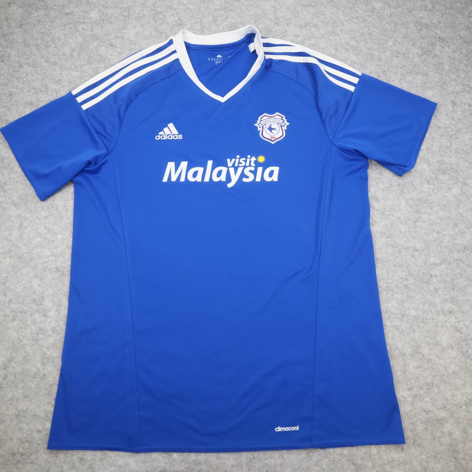 Cardiff City Shirt Extra Large Blue 2016 2017 Adidas Soccer Jersey Football