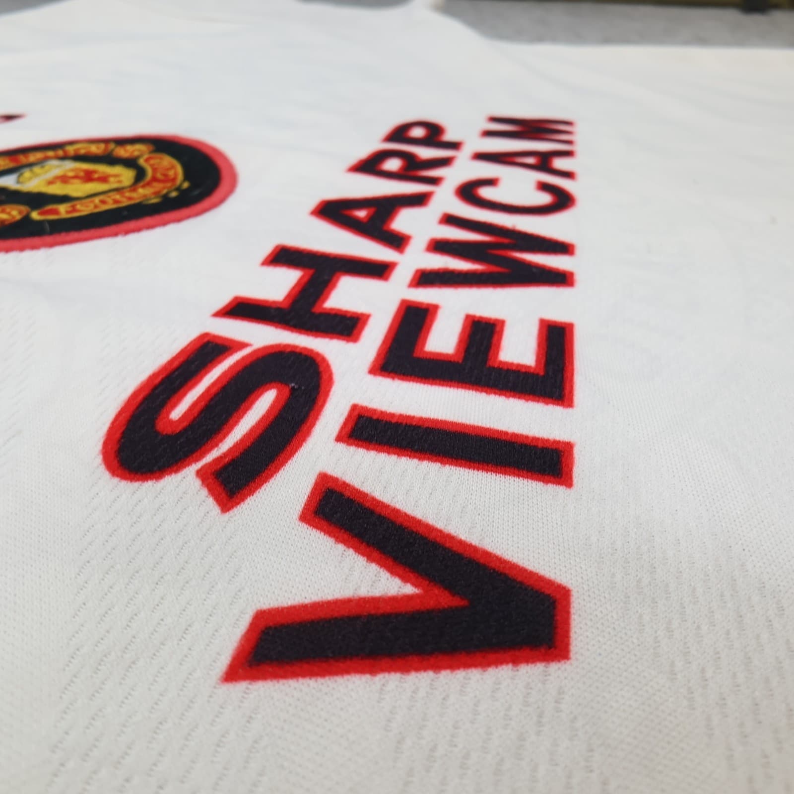 Vintage Manchester United Shirt Medium White Away Kit 1996 1997 Umbro Jersey photo 6