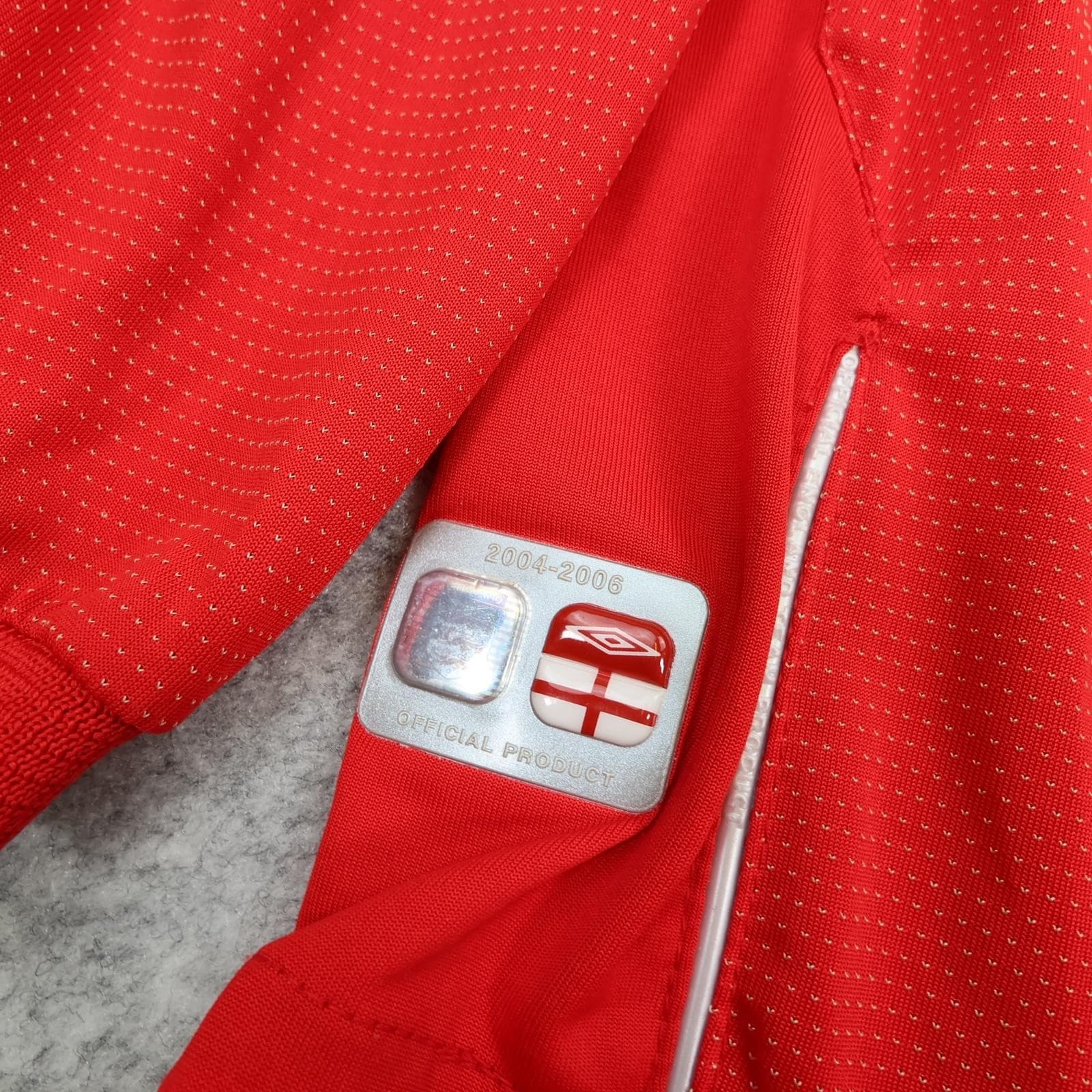 Vintage England Away Shirt Mens Medium Red 2004 2006 Football Umbro Beckham 7 photo 5