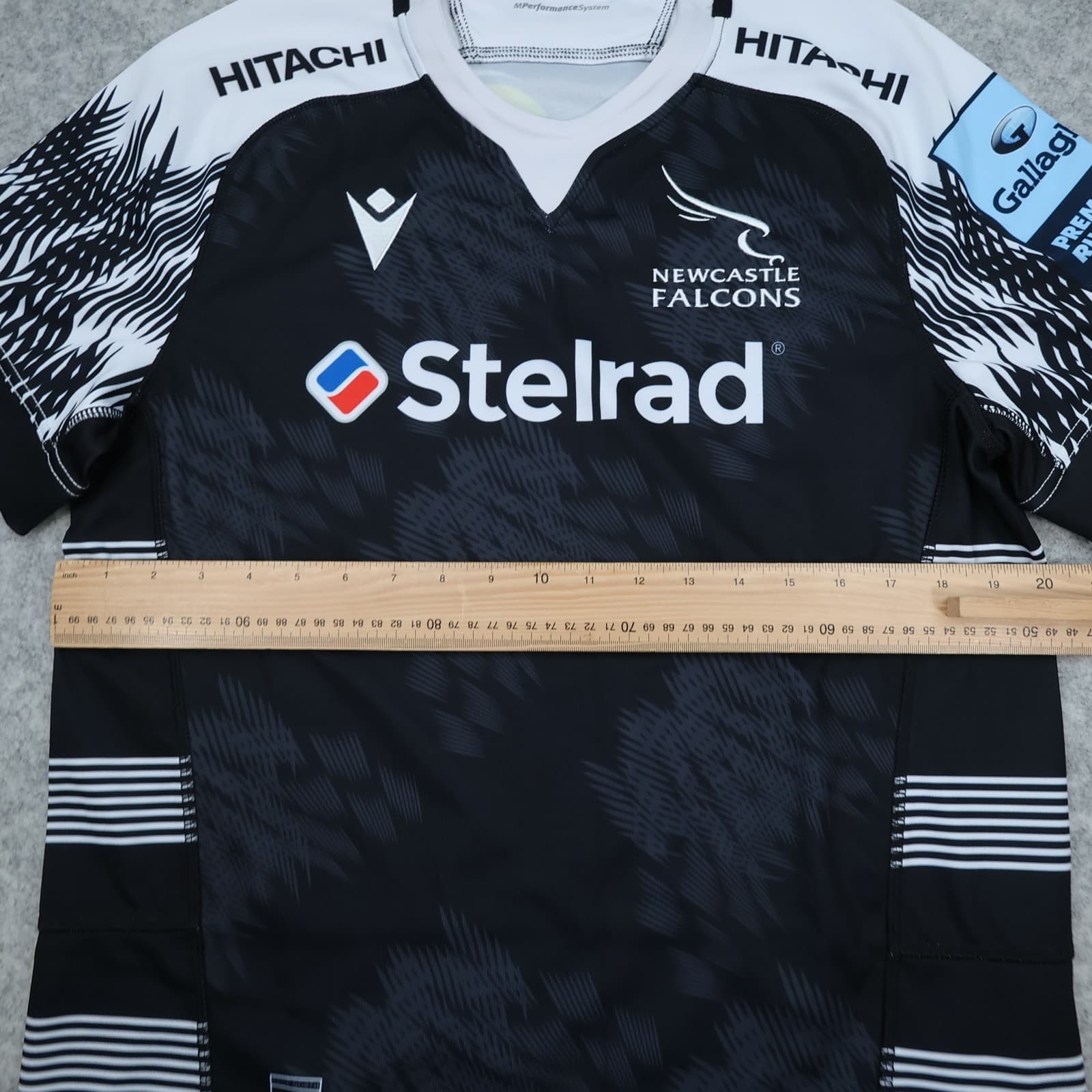 Newcastle Falcons Rugby Shirt Medium Training Kit Black Jersey 2023 2024 Macron photo 11