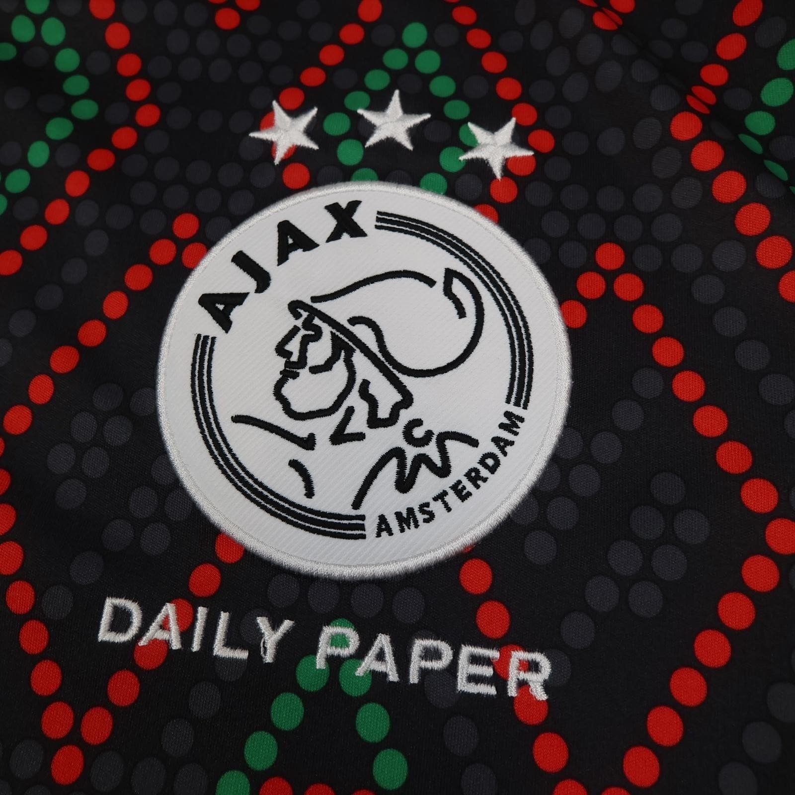 Ajax Shirt Mens Medium Black Daily Paper 2022 2023 Football Adidas Ziggo Jersey photo 4