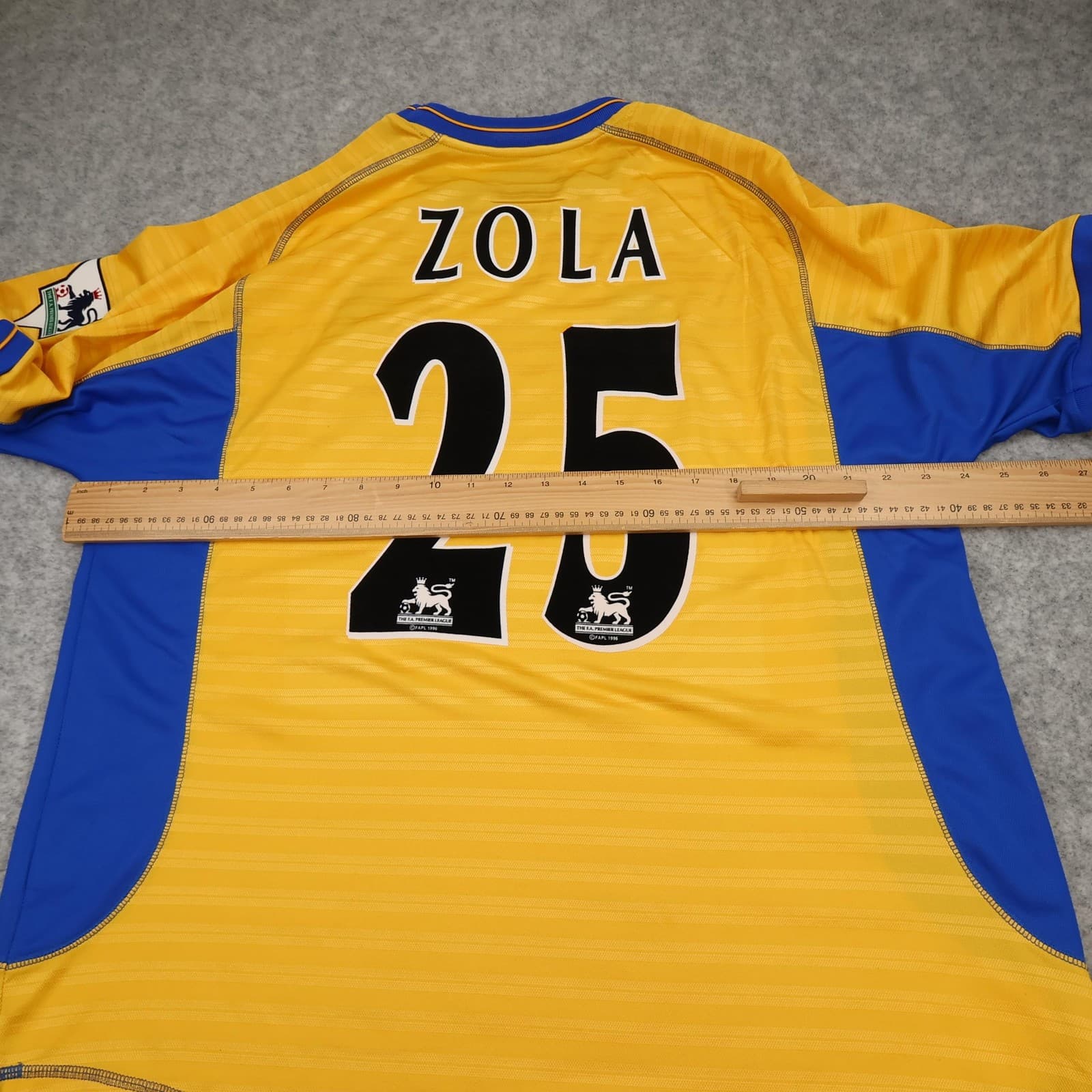 Vintage Chelsea Shirt Mens XL Yellow Away Umbro Zola 2000 2001 Soccer Jersey photo 11