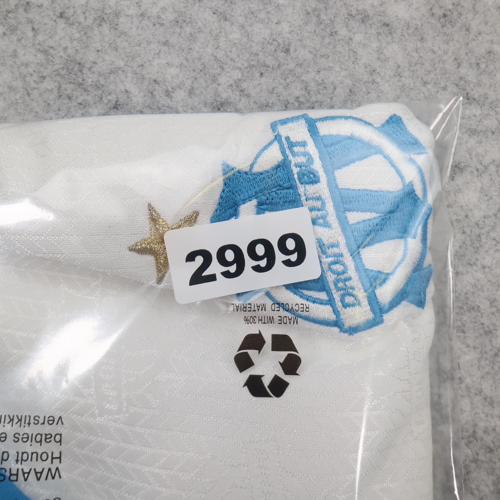 Vintage Marseille Football Shirt Large White Home Kit 1997 1998 Adidas Jersey photo 12