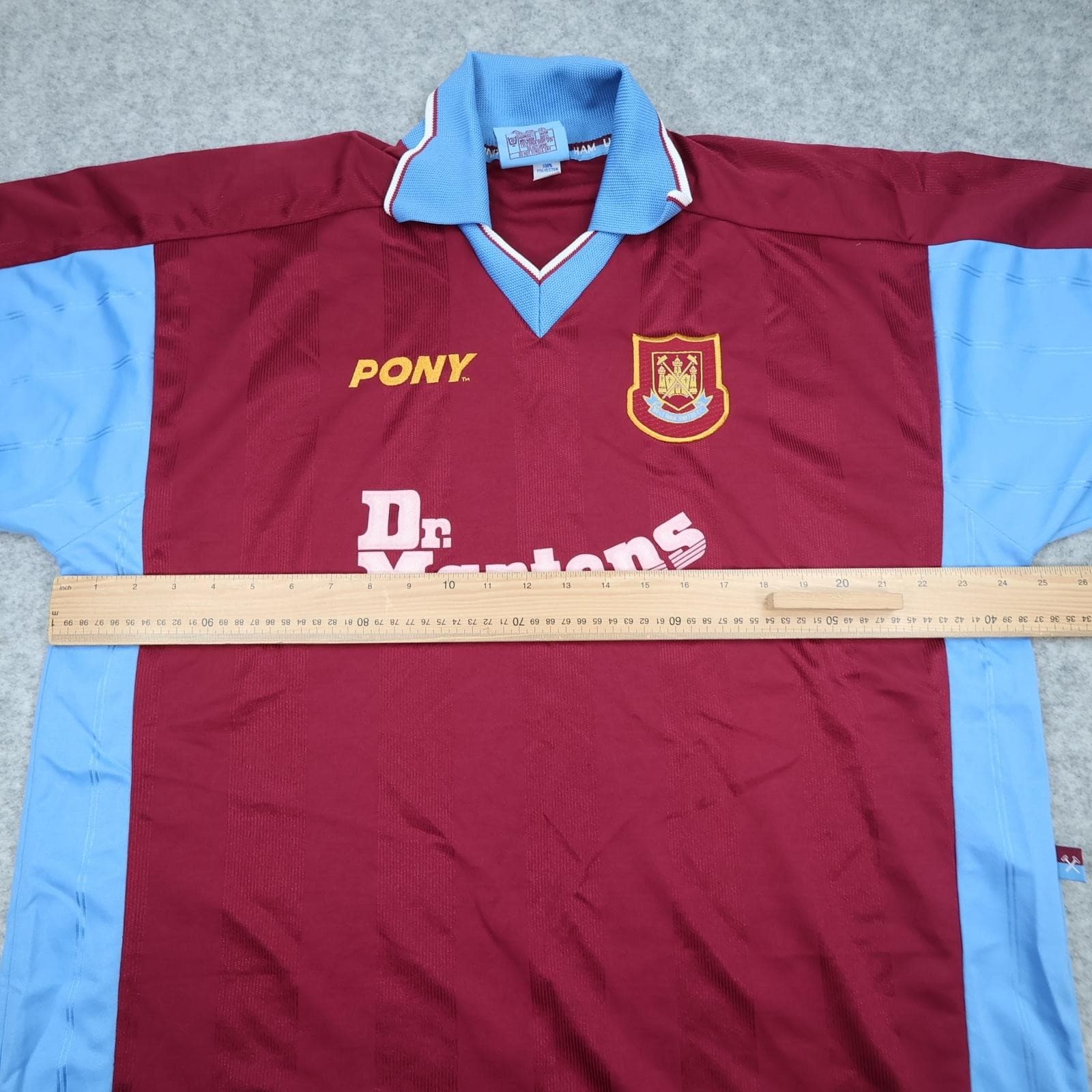 Vintage West Ham United Shirt Mens XL Red Home 1998 1999 Pony Dr Martens Jersey photo 12