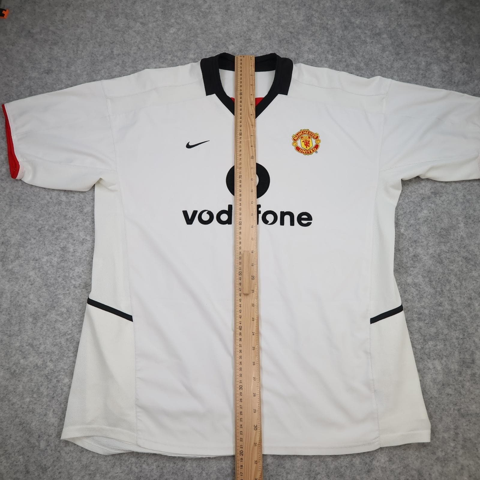 Vintage Manchester United Shirt Mens XL White Away Kit 2002 2003 Nike Vodafone photo 13