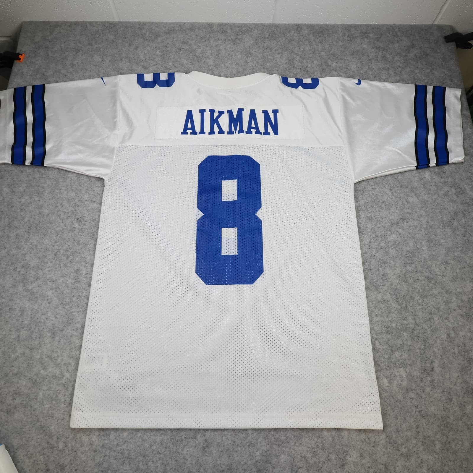 Dallas Cowboys American Football Jersey Mens Large White Nike Troy Aikman 8 photo 6