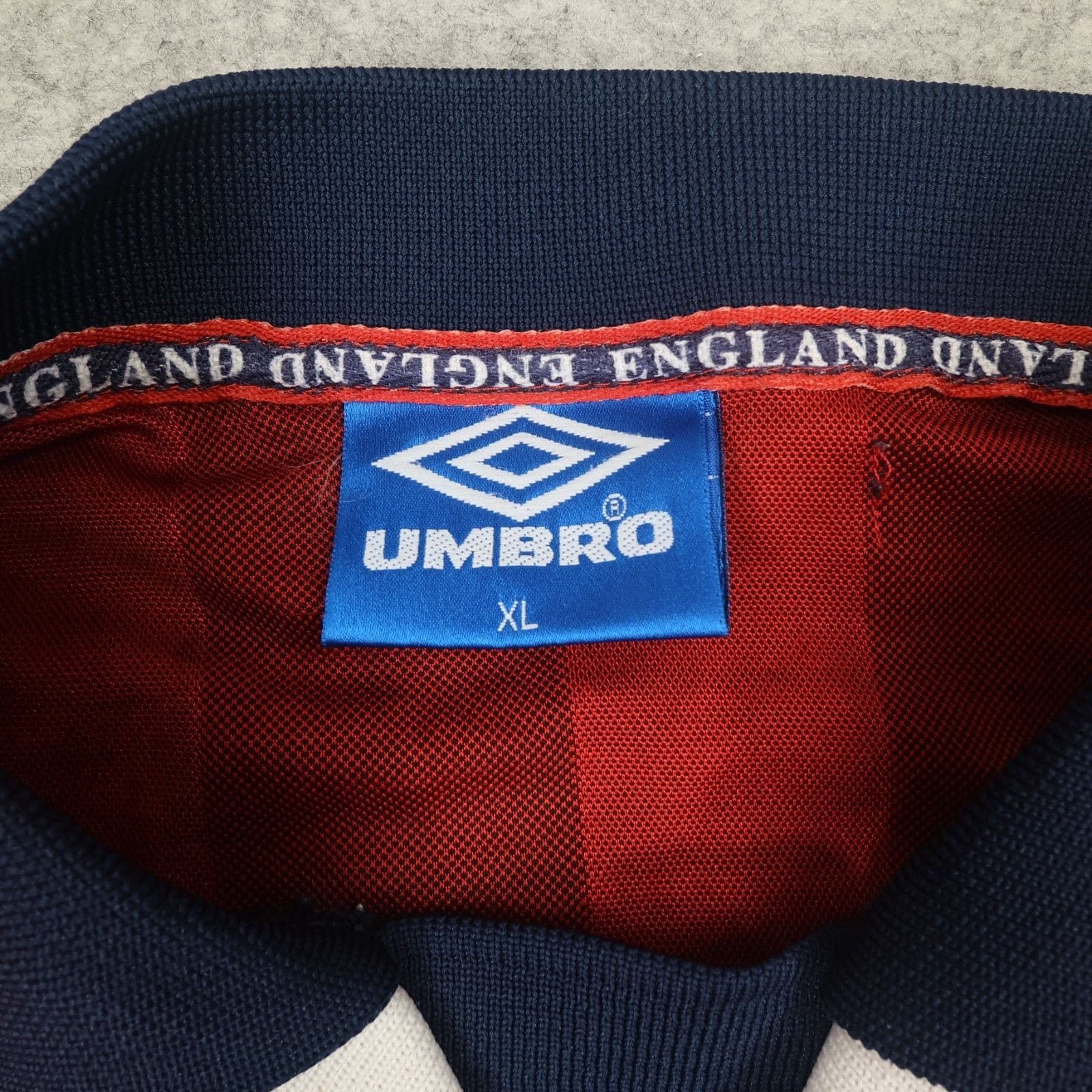 Vintage England Football Shirt Extra Large Red Away Kit Umbro 1997 1999 Jersey photo 5