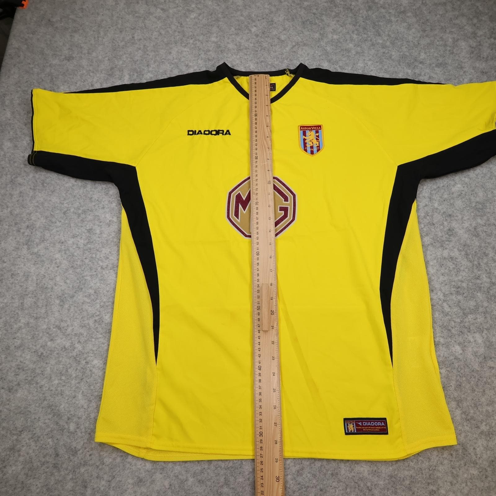 Vintage Aston Villa Shirt Mens Medium Yellow Away 2003 2004 Diadora MG Jersey photo 16