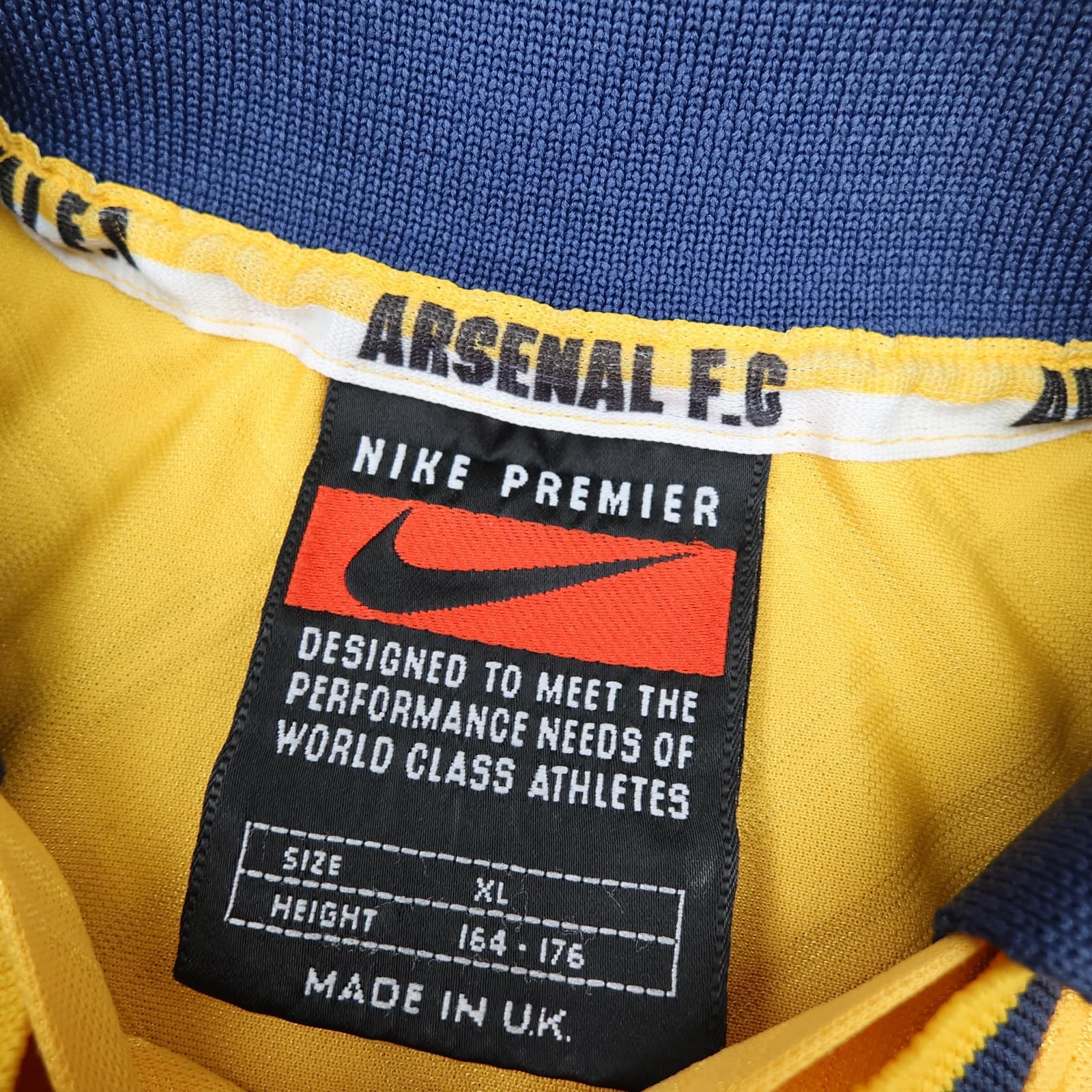 Vintage Arsenal Shirt XL Boys Yellow Away 1996 1997 Football Nike JVC Jersey photo 8