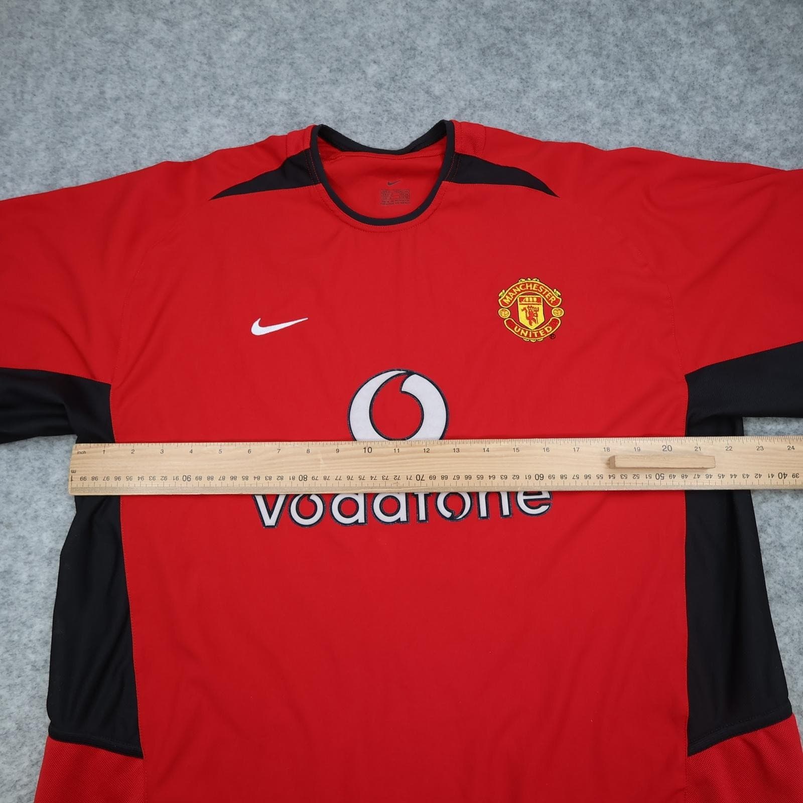 Vintage Manchester United Shirt Mens XL Red Home 2002 2004 Nike Vodafone Jersey photo 2