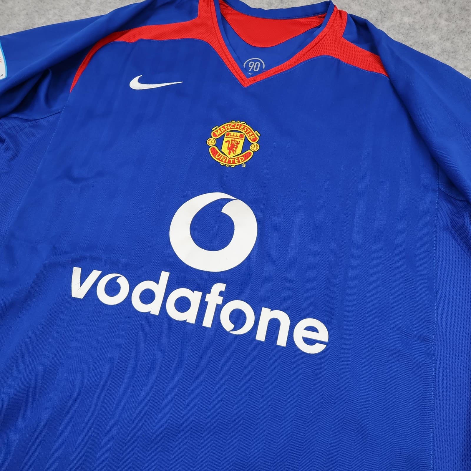 Manchester United Shirt Mens Large Blue Away Kit 2004 2006 Nike Van Nistelrooy photo 3