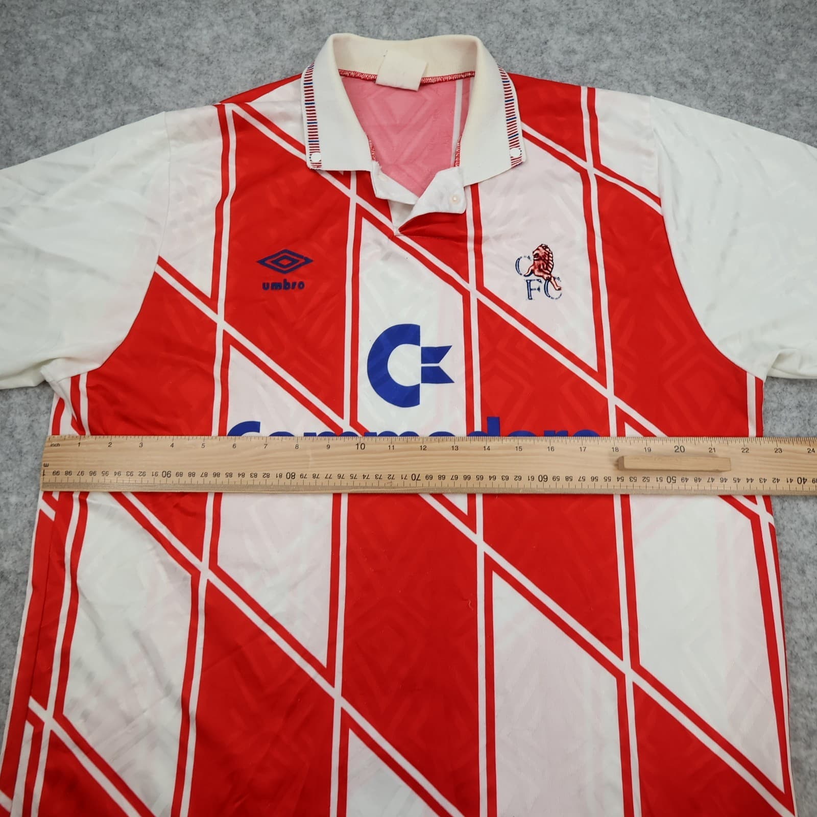 Vintage Chelsea Shirt Extra Large Red Away Kit 1990 1992 Jersey Commodore photo 8