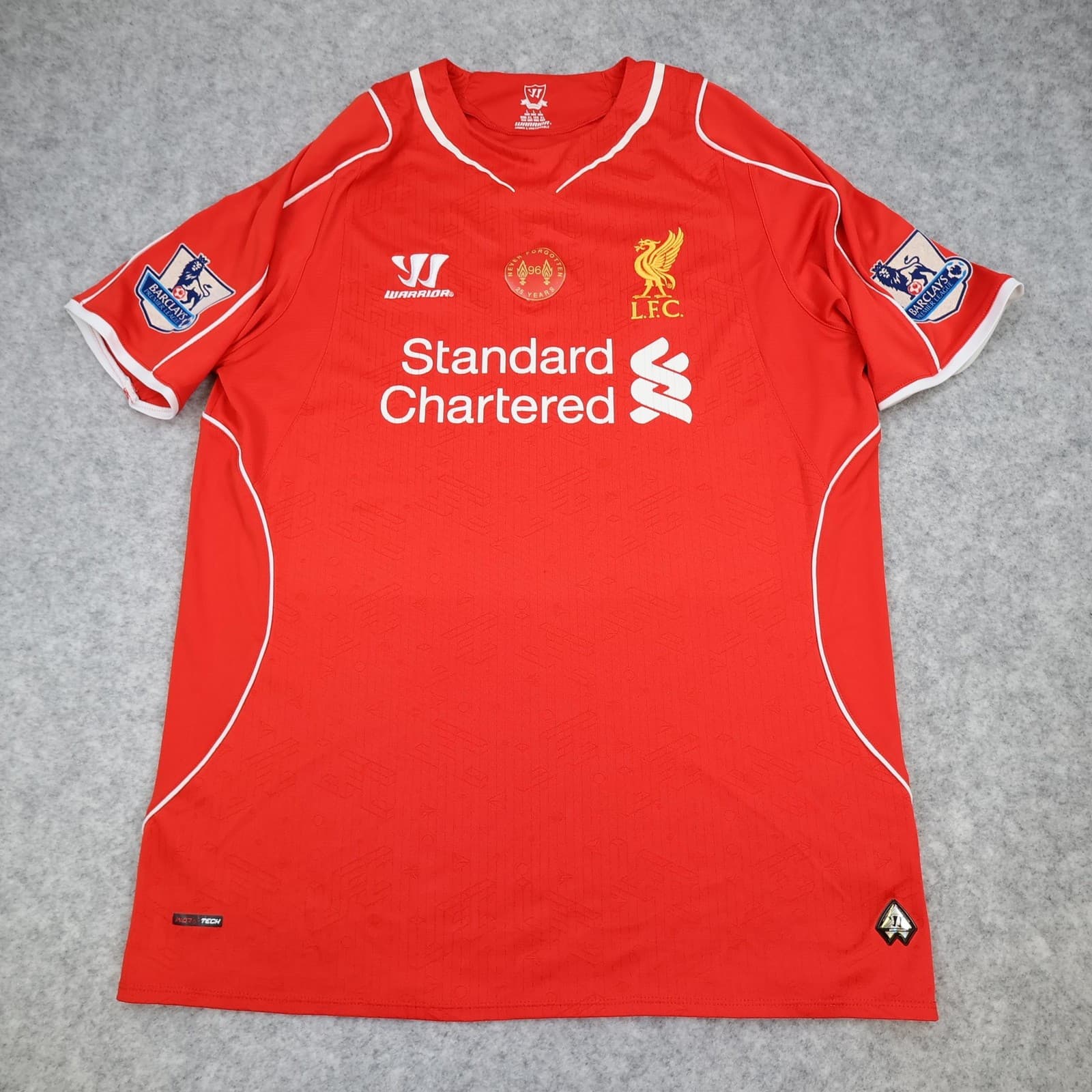 Liverpool Shirt Mens Large Red Home 2014 2015 Football Warrior Soccer Jersey