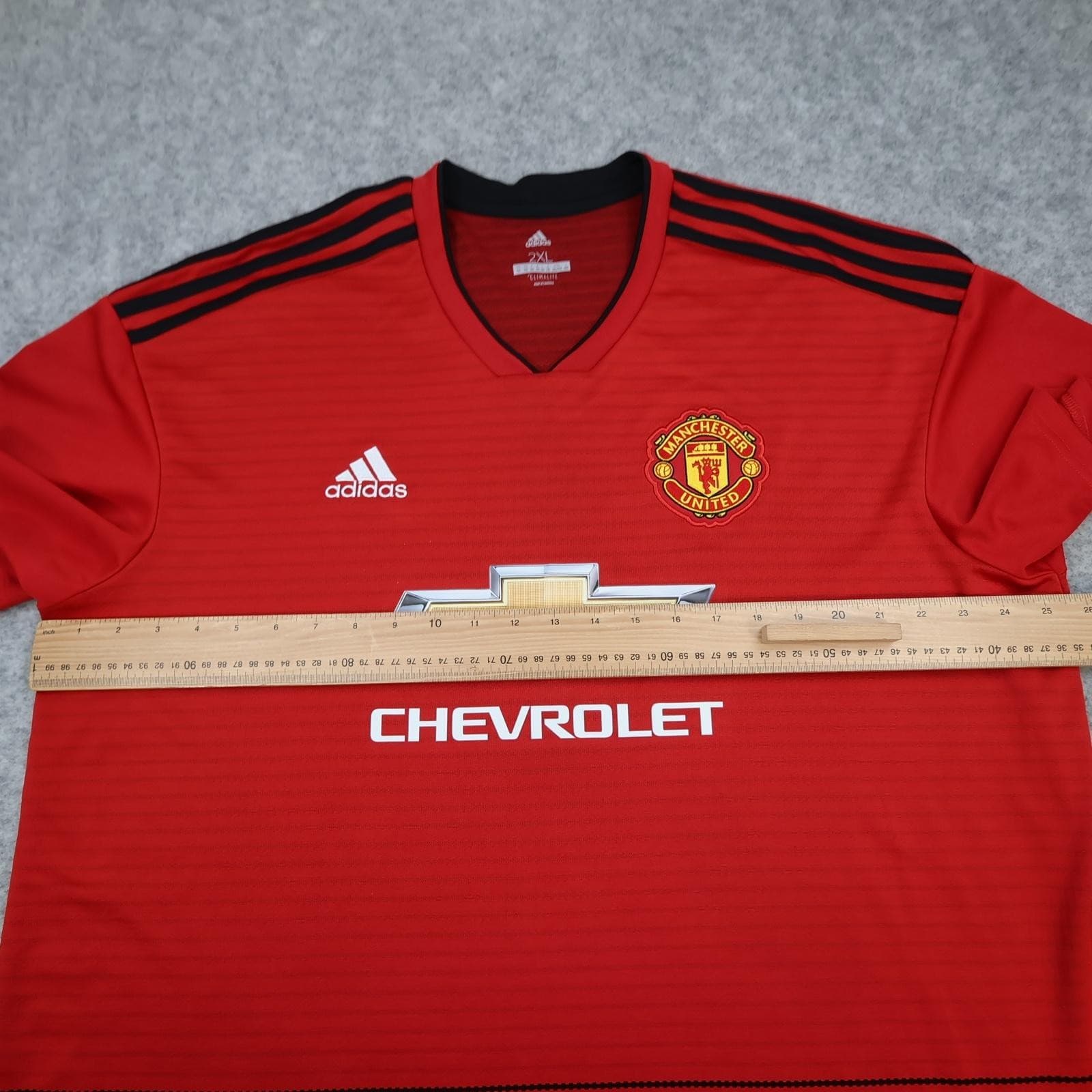 Manchester United Shirt Mens 2XL Red Home 2018 2019 Football Adidas Chevrolet photo 9