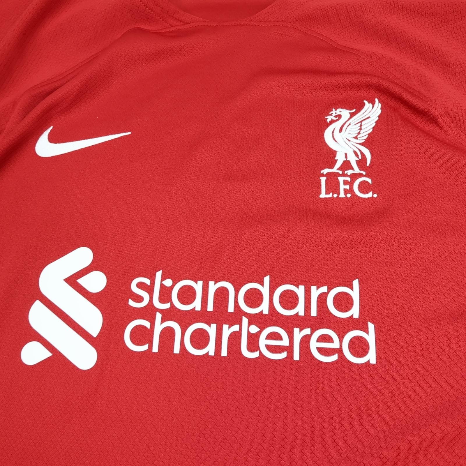 Liverpool Shirt Mens XL Red Home 2022 2023 Nike Standard Chartered Soccer Jersey photo 3