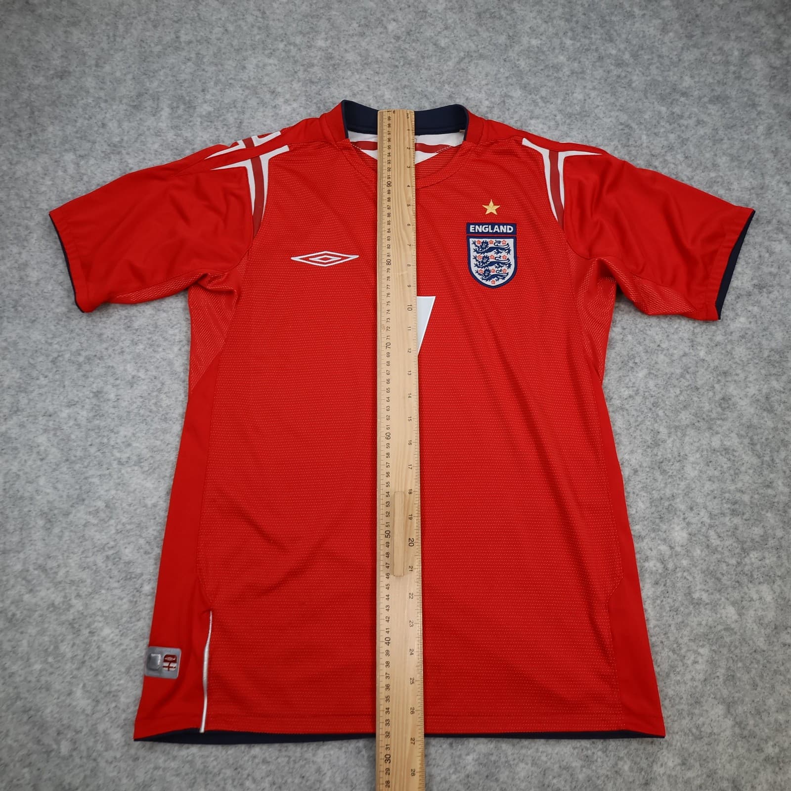 Vintage England Away Shirt Mens Small Red 2004 2006 Football Umbro Beckham 7 photo 14