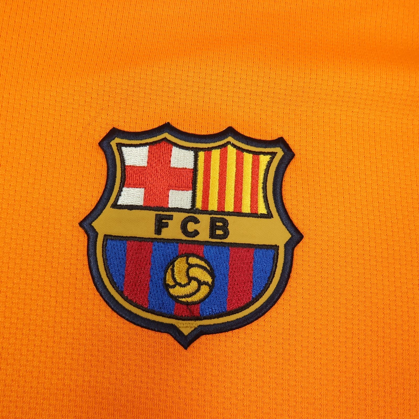 Vintage Barcelona Shirt 2XL Orange Away Kit 2006 2007 Nike Soccer Jersey photo 4