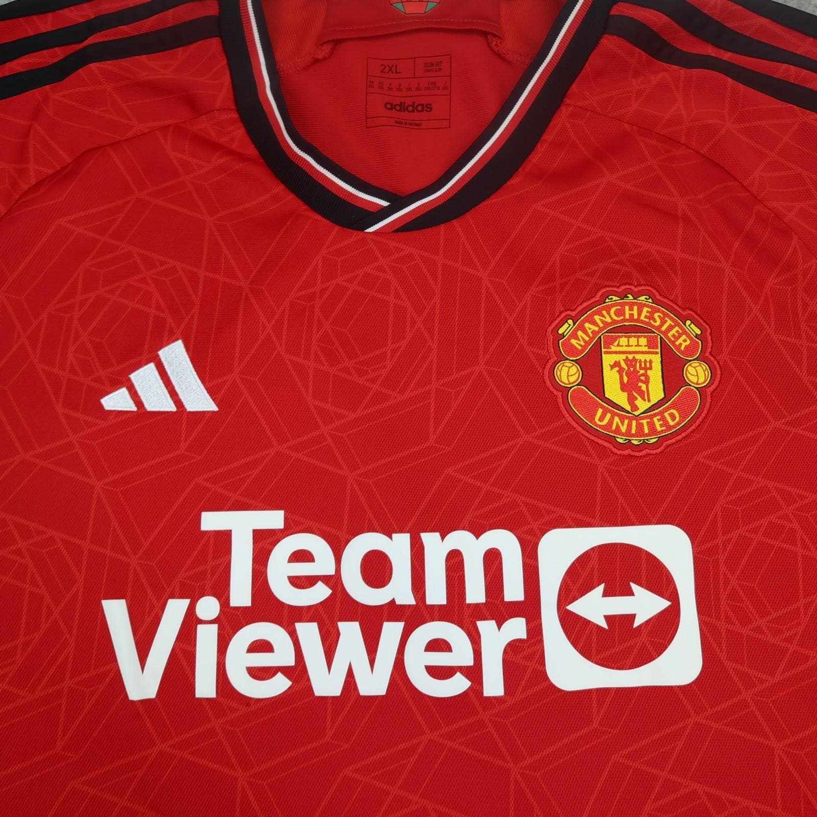 Manchester United Shirt Mens 2XL Red Home 2023 2024 Adidas Soccer Jersey photo 3
