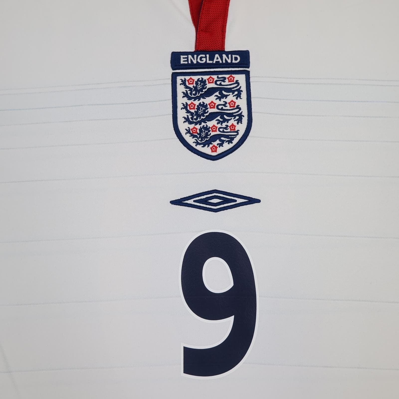 Vintage England Home Shirt Mens 2XL White 2000s Football Umbro Rooney 9 Jersey photo 5