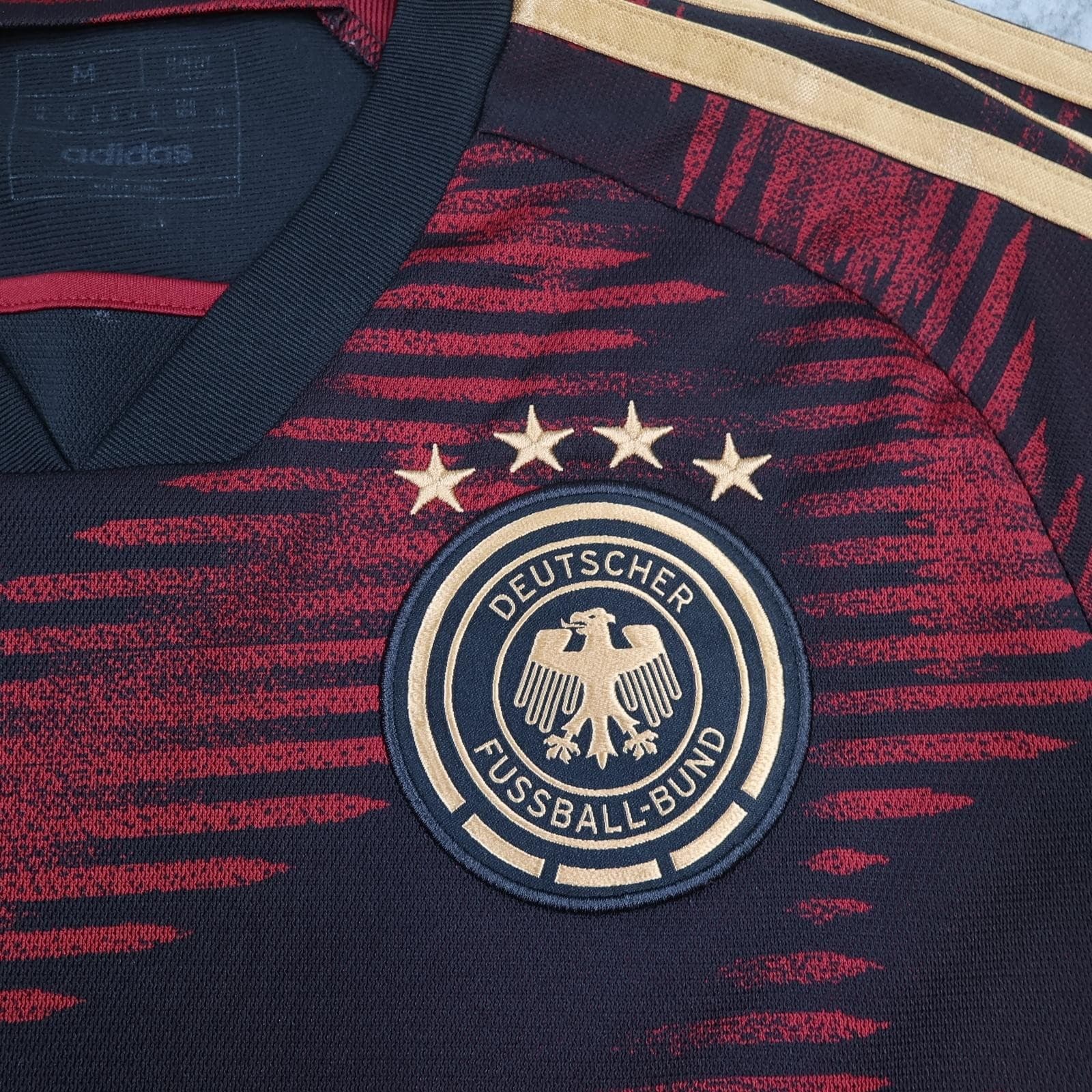 Germany Away Shirt Mens Medium Black 2022 2023 Football Adidas AEROREADY Jersey photo 3