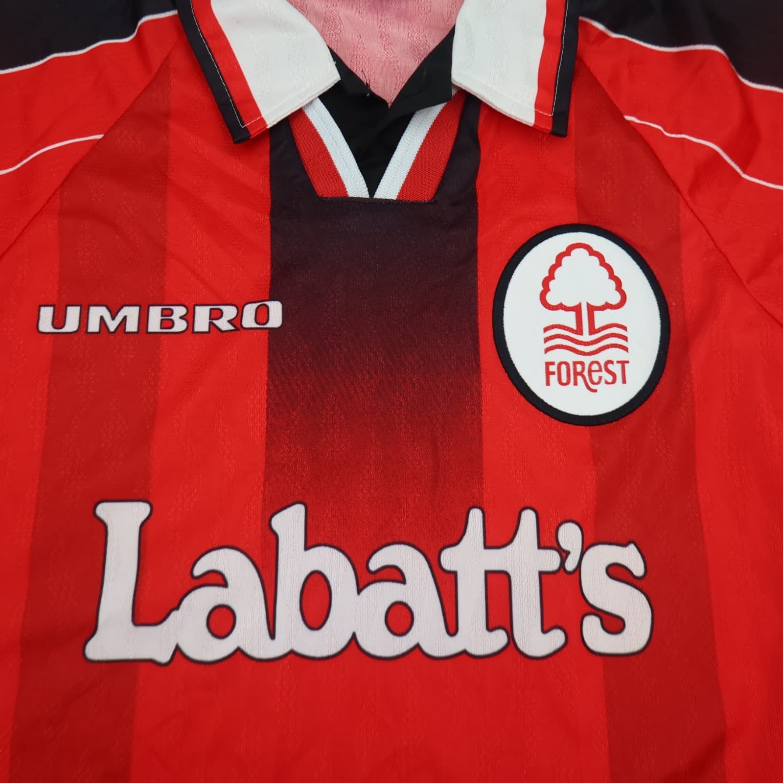 Vintage Nottingham Forest Shirt Large Red Home Kit 1996 1997 Umbro Soccer Jersey photo 3