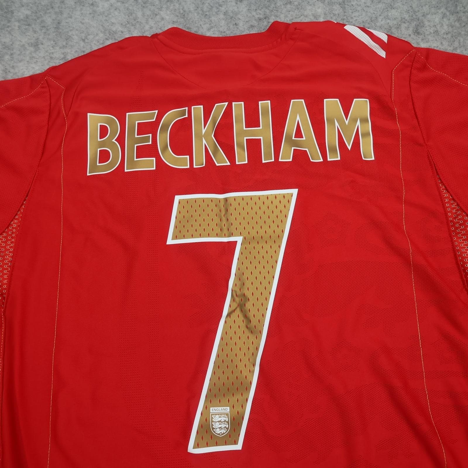 England Away Shirt Mens Large Red 2006 2008 Football Umbro Beckham 7 Jersey photo 12