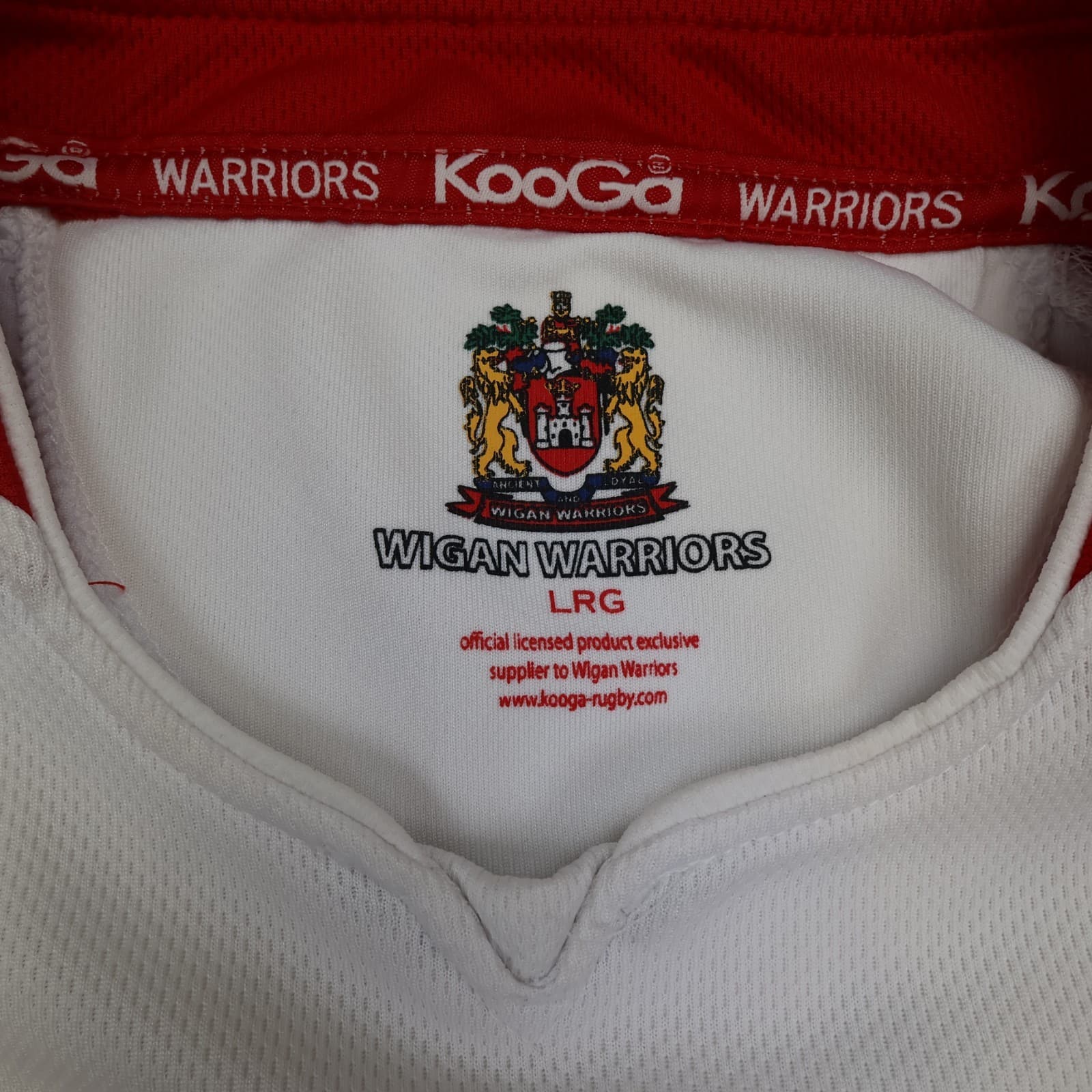 Wigan Warriors Rugby Shirt Large Red Striped Jersey 2013 2014 Kooga Jersey 44" photo 7