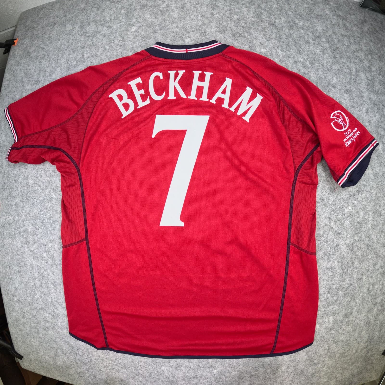 England Football Shirt Red Away 2XL 2002 2004 Umbro Beckham 7 vs Argentina photo 2