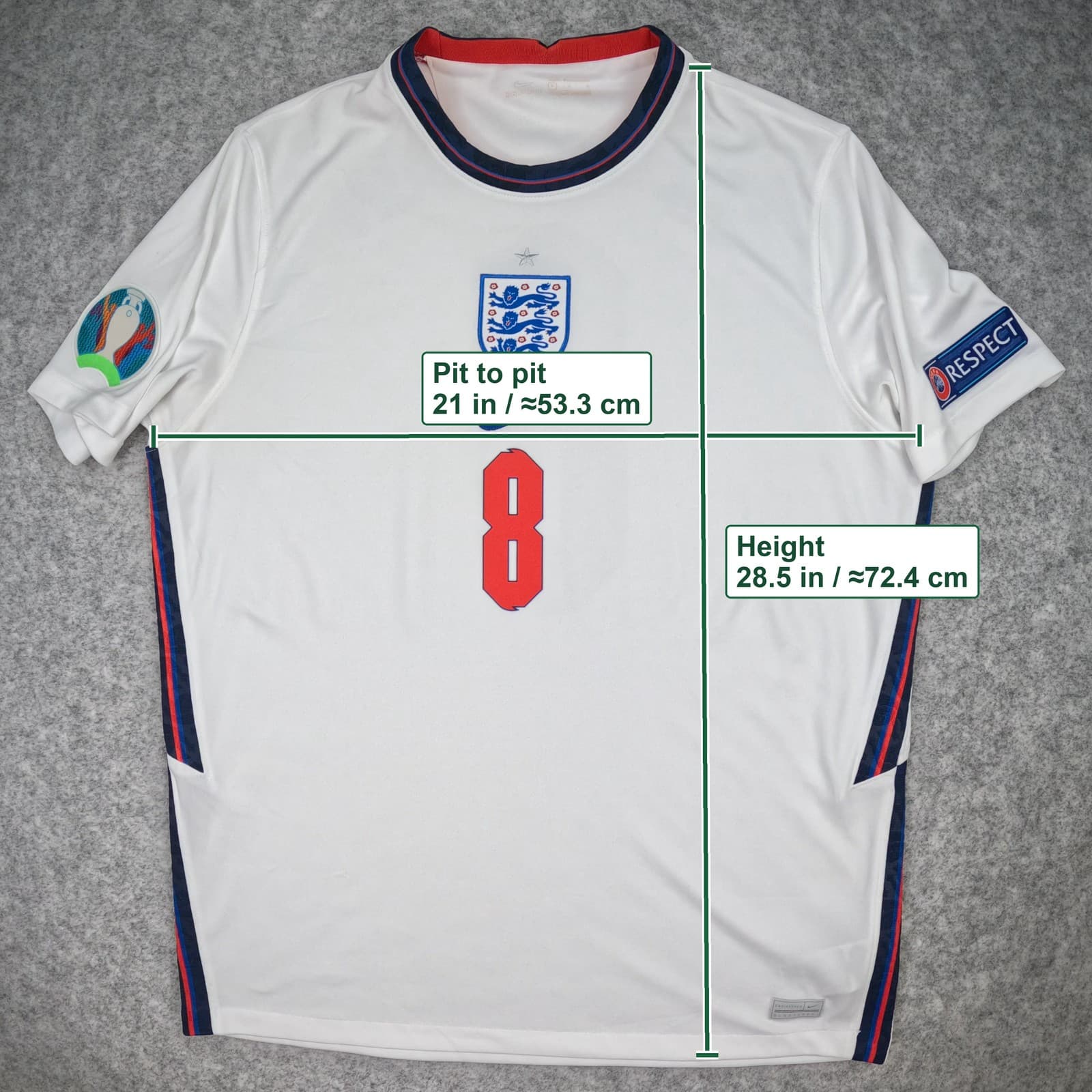 England Football Shirt Large White Home 2020 22 Nike Henderson Soccer Jersey photo 3