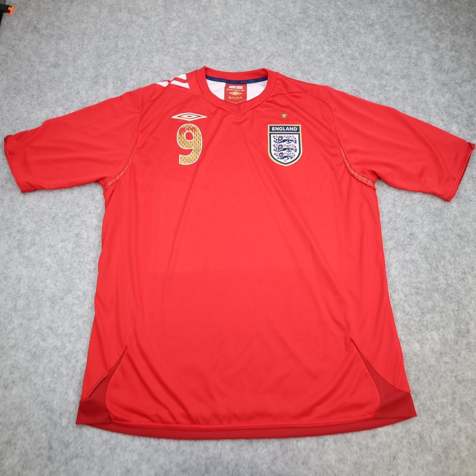 England Away Shirt Mens XL Red 2006 2008 Football Umbro Soccer Jersey Top 00s