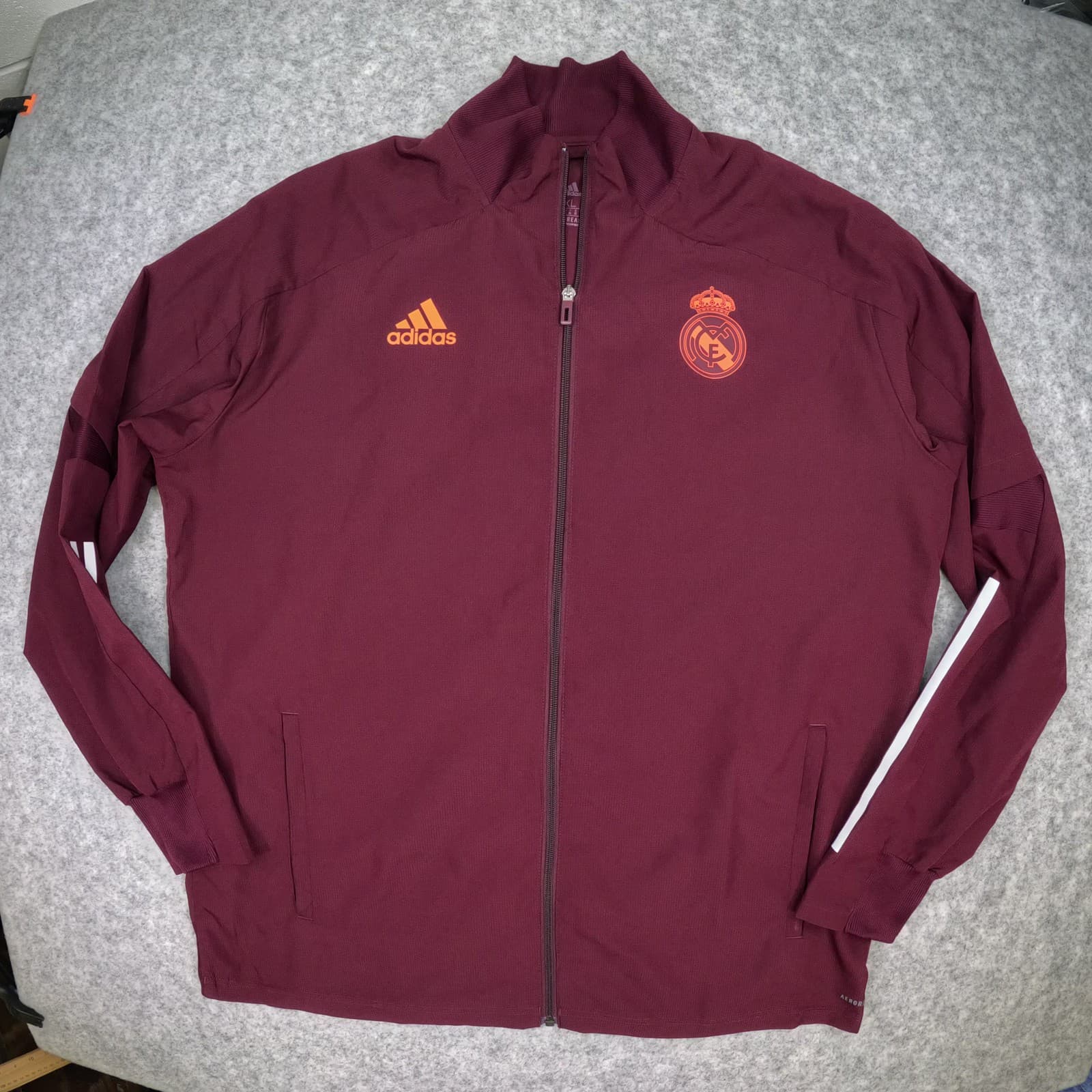 Real Madrid Jacket Extra Large Burgundy adidas Long Sleeve Football Zip