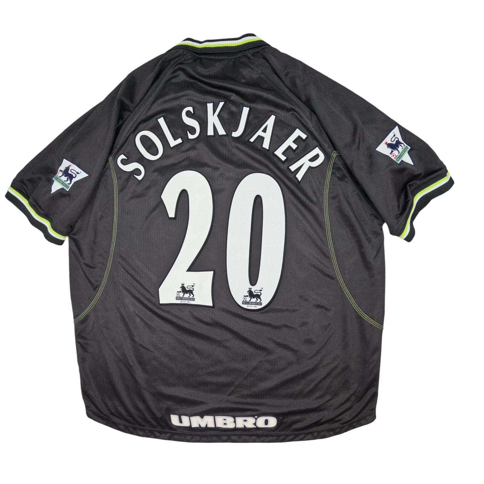 Manchester United Football Shirt 2XL Black Third 1998 1999 Umbro Solskjaer 20