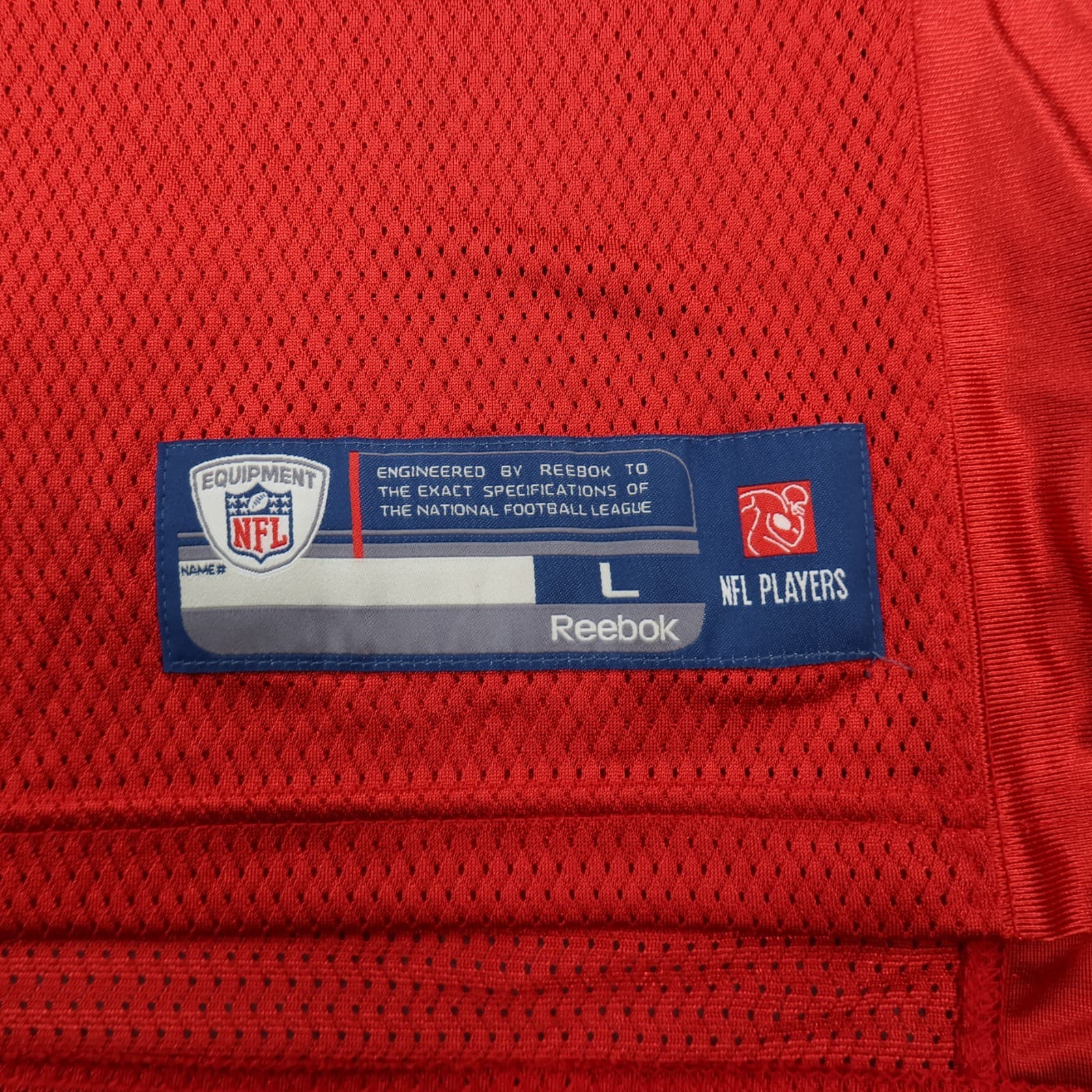 San Francisco 49ers Jersey Large Red Shirt 2009 2011 NFL Vernon Davis Reebok photo 3