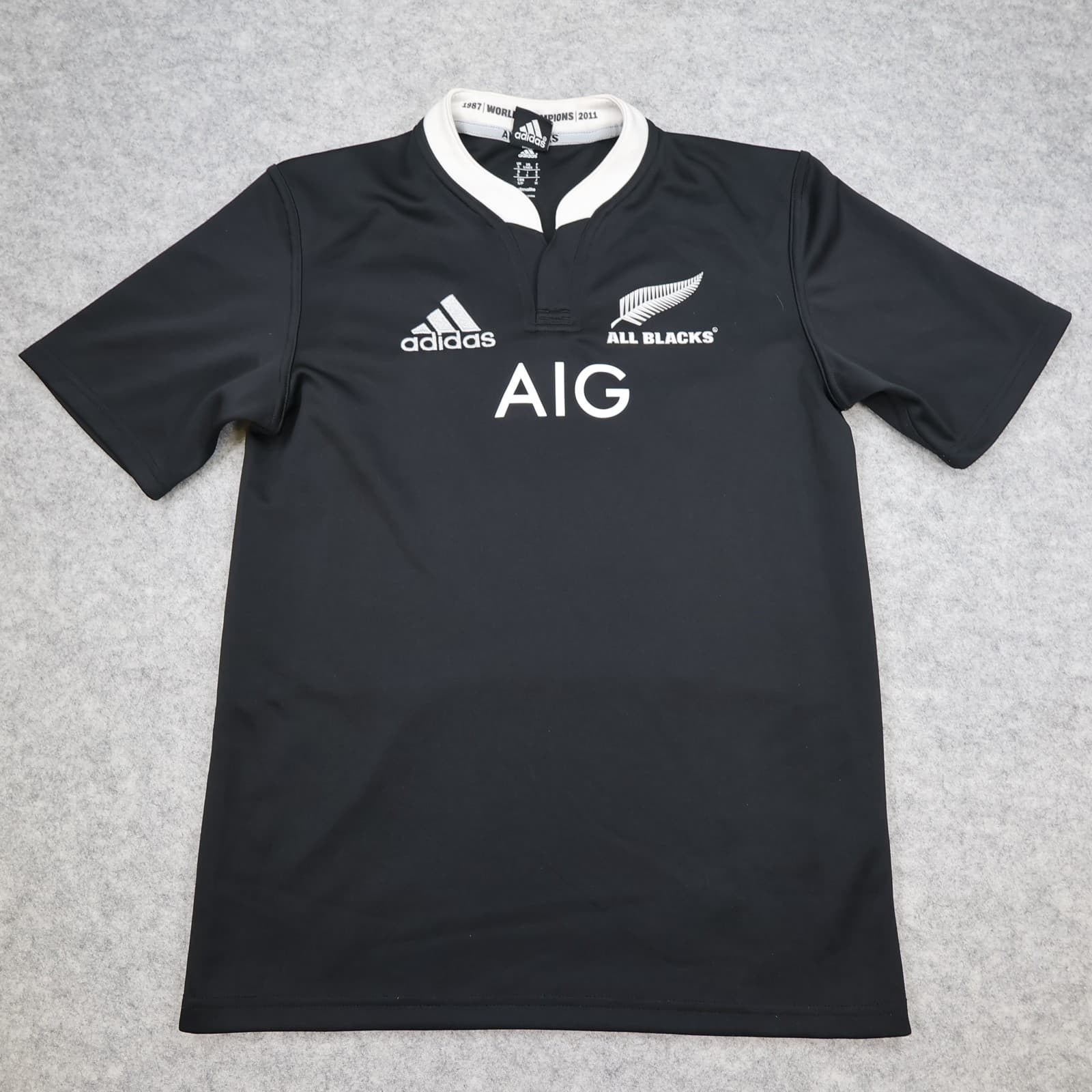 New Zealand Rugby Shirt Small Black Home Kit 2017 Adidas Jersey