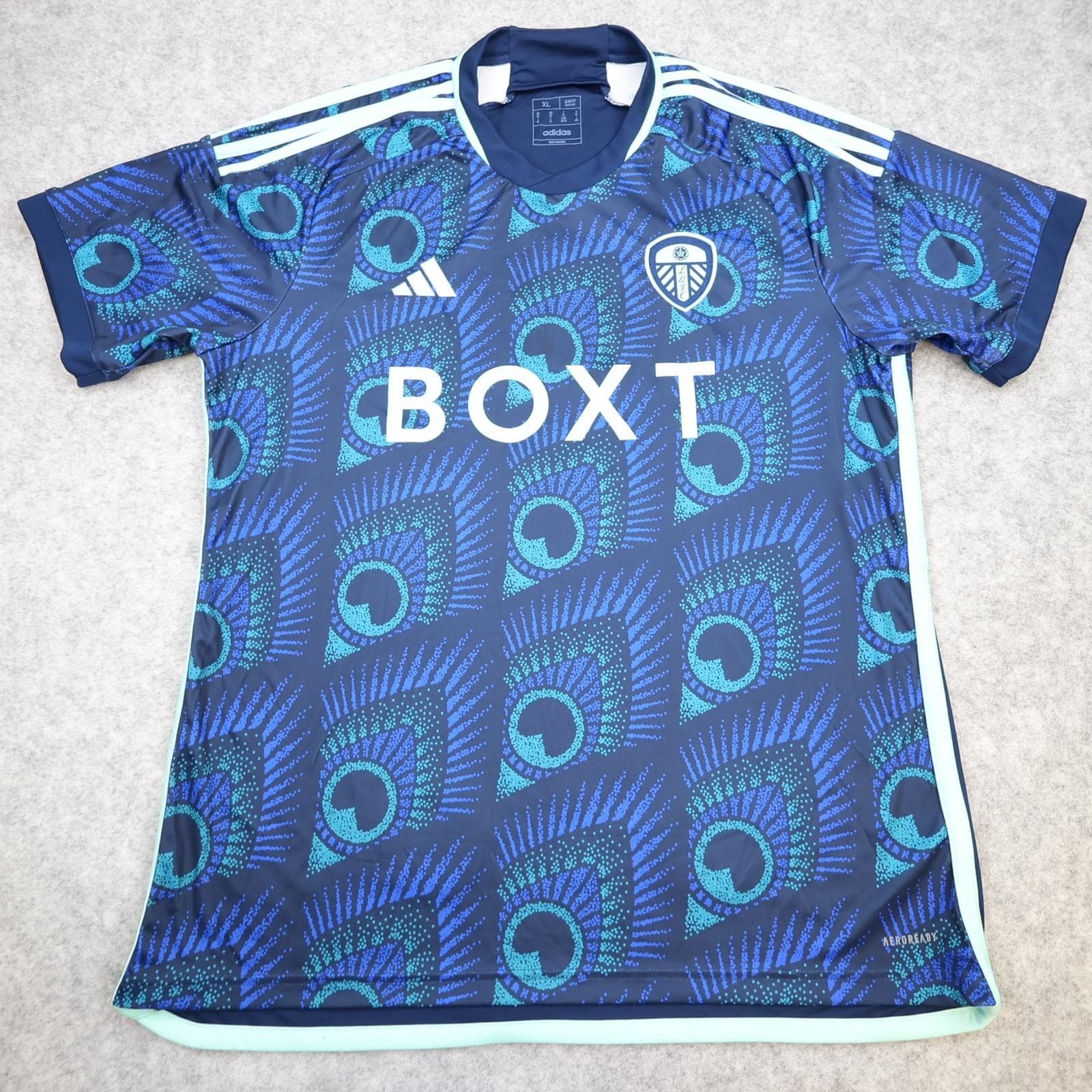 Leeds United Shirt Mens XL Blue 3rd Kit 2023 2024 EFL Football Adidas BOXT