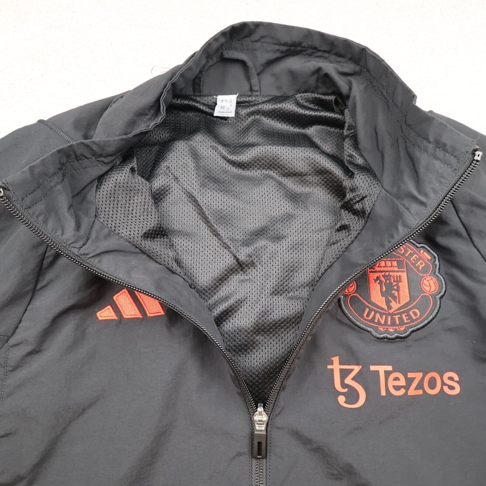 Manchester United Jacket Medium Black Training Tracksuit Adidas 2023 2024 Mens photo 5