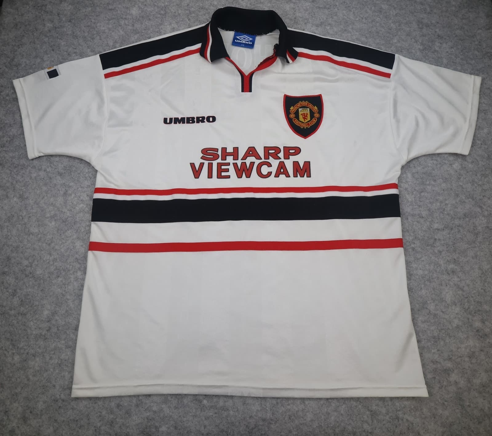 Manchester United Shirt 2XL White Away Kit 1997 1999 Umbro Jersey Paul Scholes photo 2