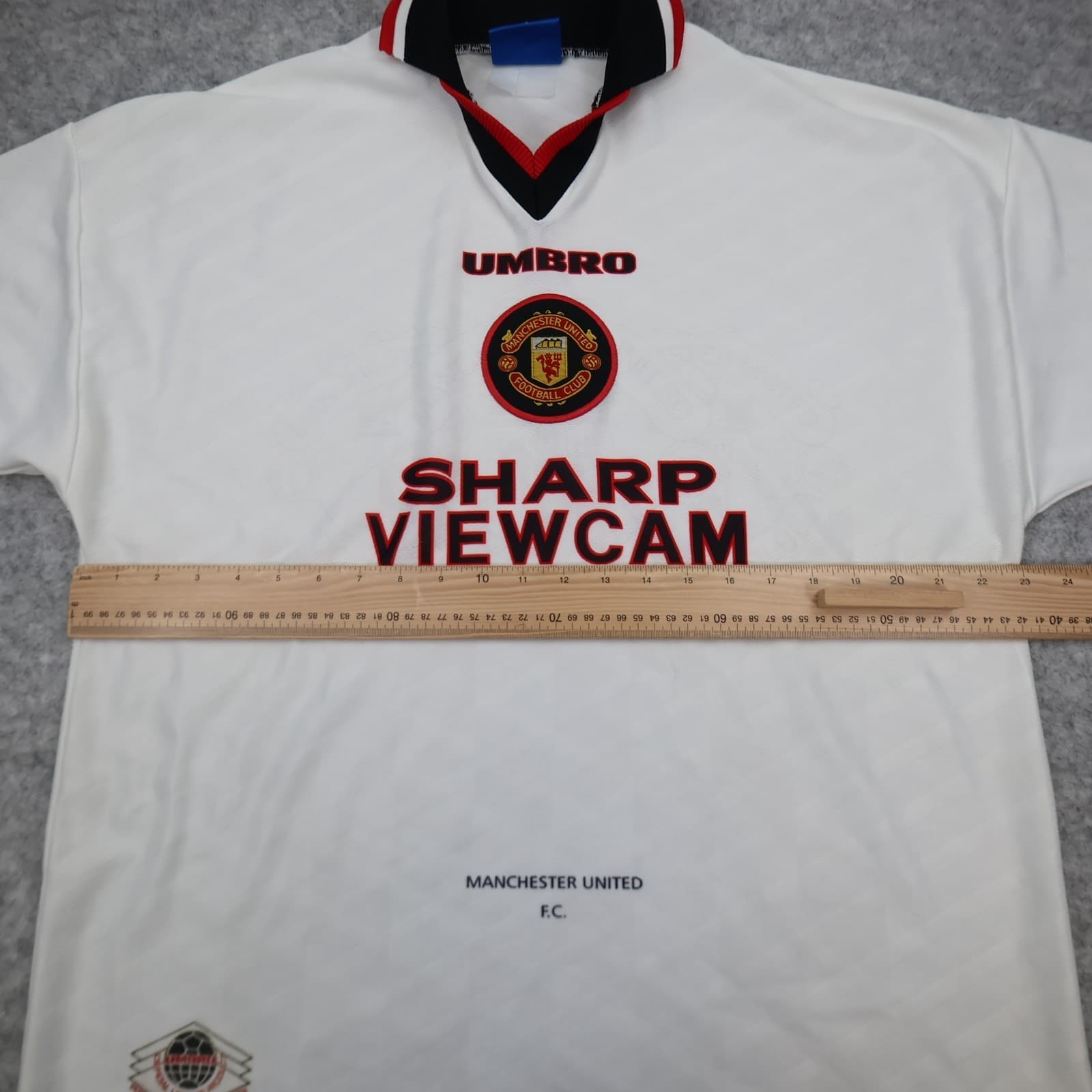 Vintage Manchester United Shirt Extra Large White Away Kit 1996 1997 Umbro photo 8