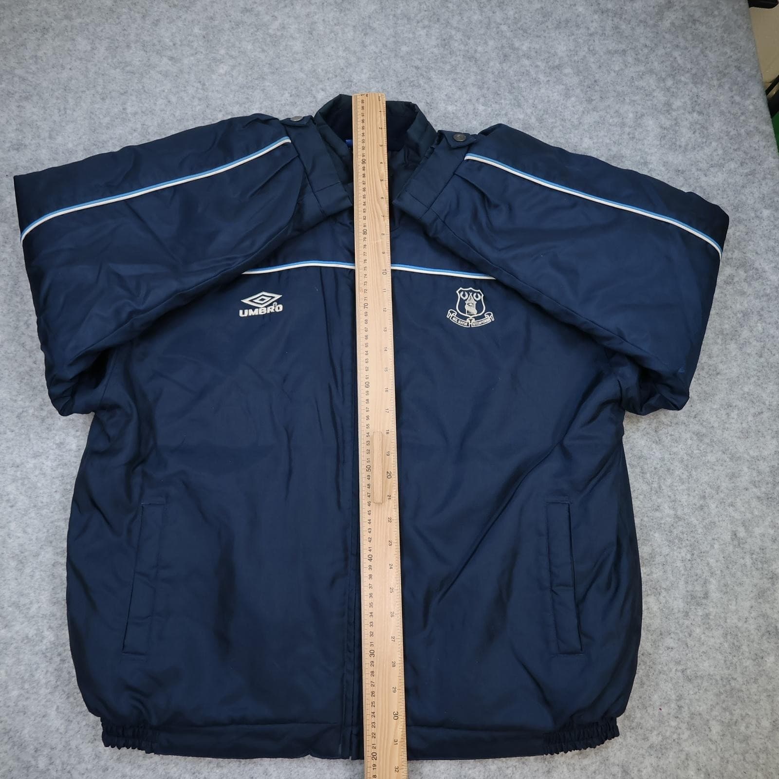Everton Jacket Mens Large Navy Blue Football Umbro Padded Training Coat photo 10