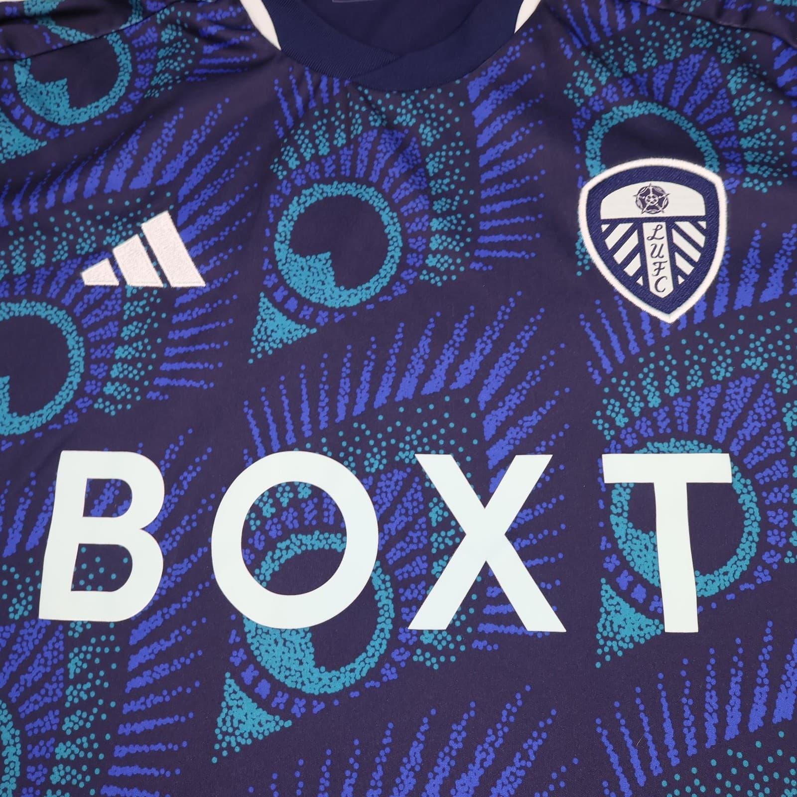 Leeds United Shirt Mens XL Blue Away Kit 2023 2024 Adidas Soccer Jersey photo 3