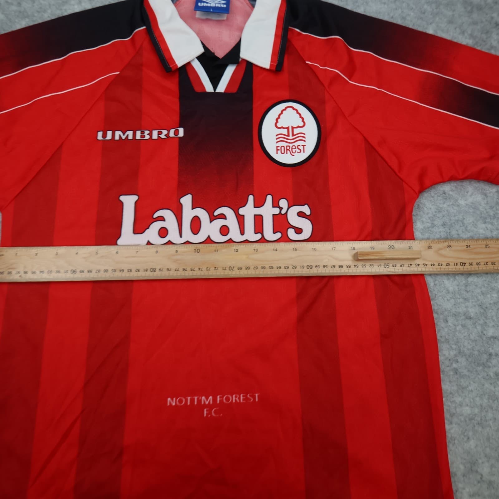 Vintage Nottingham Forest Shirt Large Red Home Kit 1996 1997 Umbro Soccer Jersey photo 10