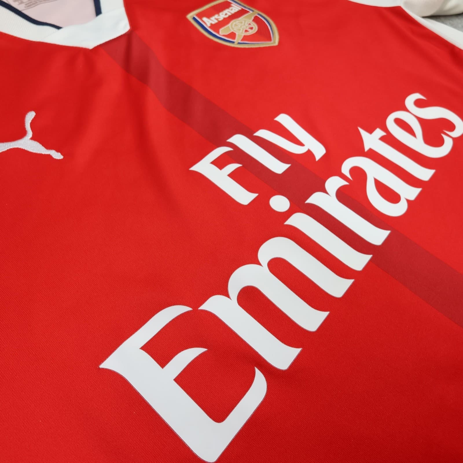 Arsenal Shirt Mens Large Red Home 2016 2017 EPL Football Puma Fly Emirates photo 7