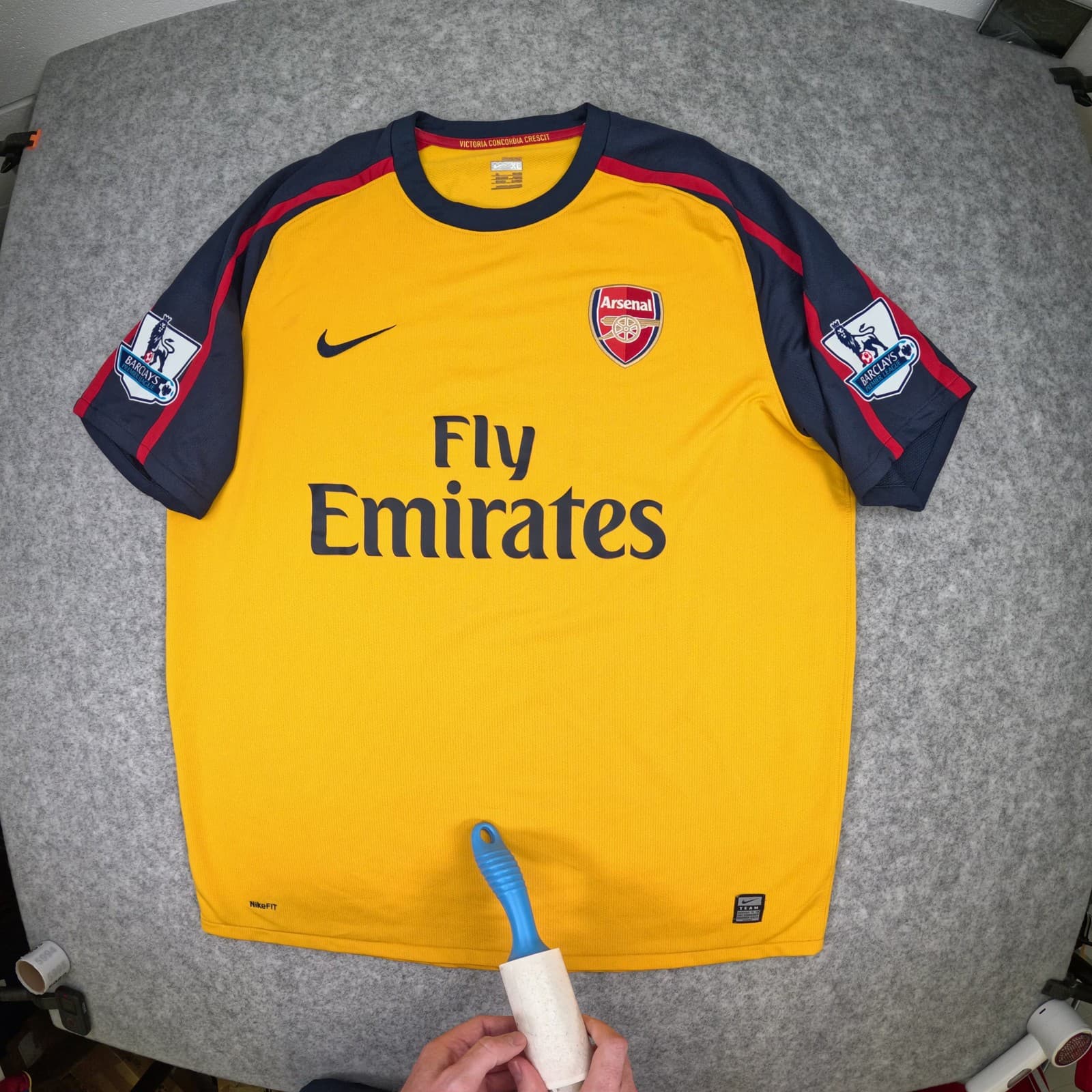 Arsenal Football Shirt Extra Large Yellow Away 2008 2009 Nike Tomas Rosicky 7 photo 4